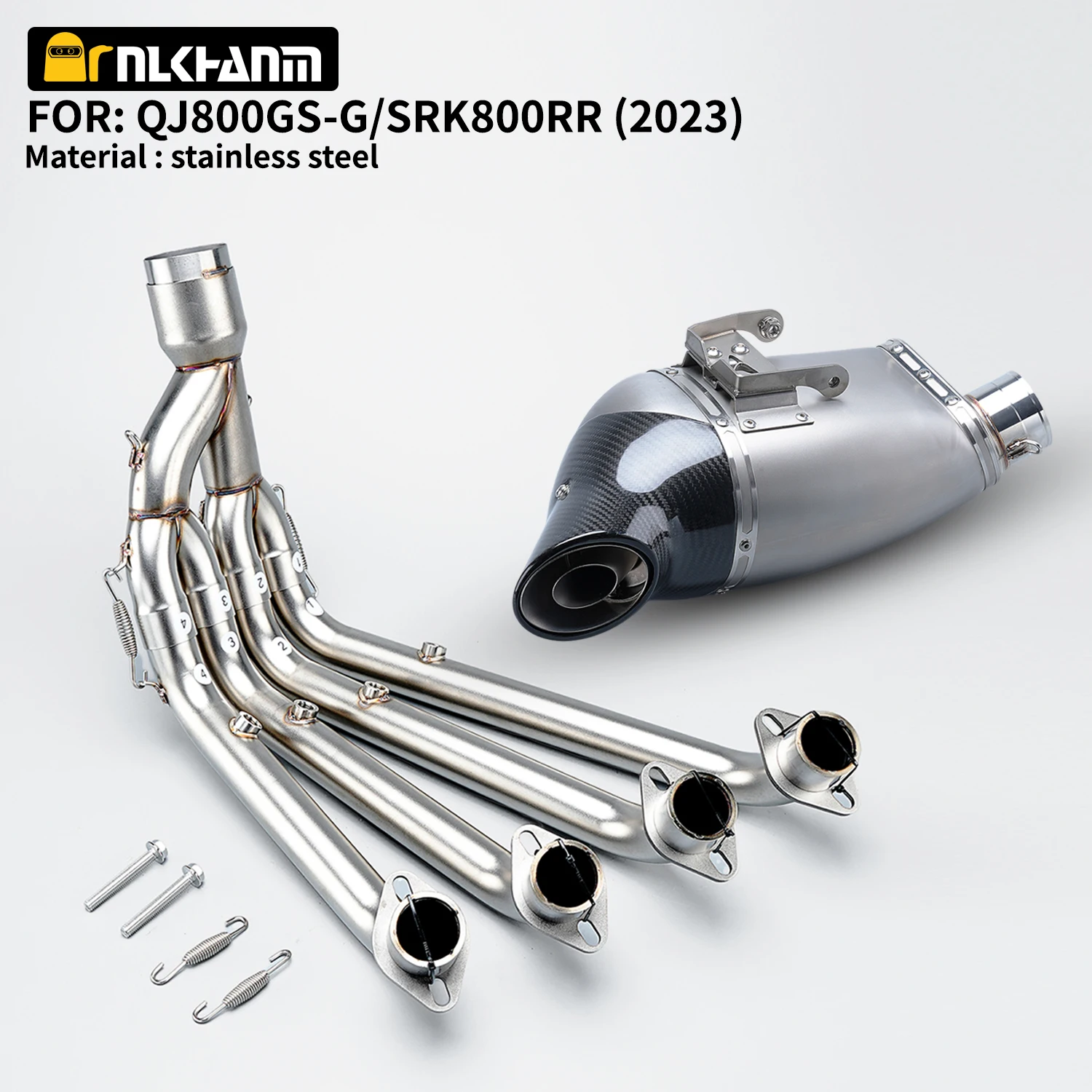 Motorcycle exhaust system AK modification, bottom exhaust full section for QJ800GS-G SRK800RR 2023