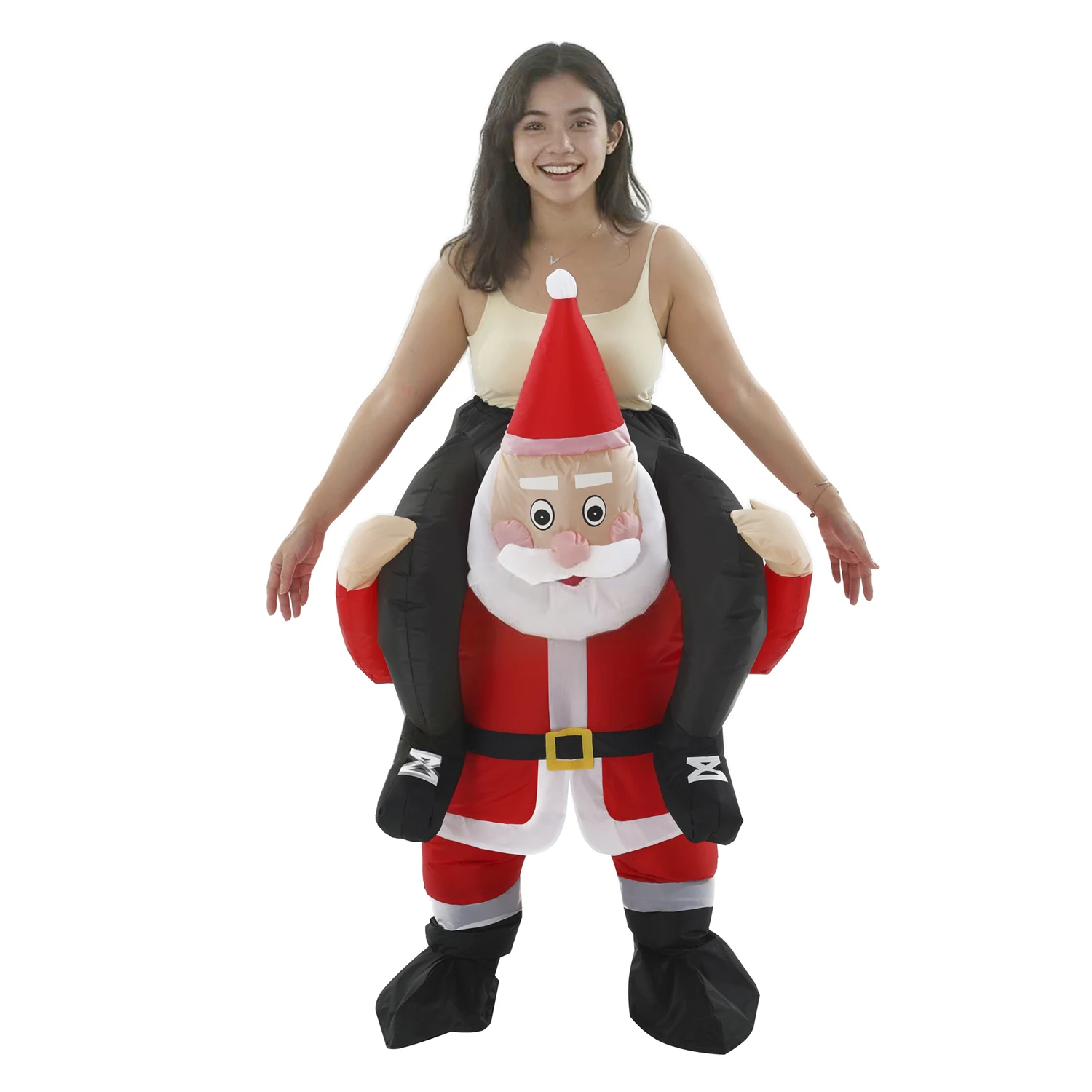 Weihnachten Reiten Santa Claus Aufblasbare Kostüm Erwachsene Blow Up Erwachsene Lustige Anzug Cosplay Karneval Roleplay Halloween Party Bekleidung