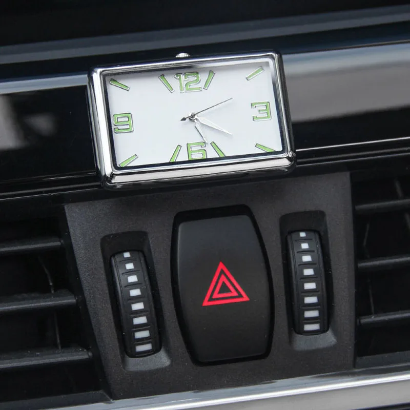 

Auto Fashion Car Air Conditioning Vent Electronic Quartz Clock Square Vertical Car Clock Car Luminous Electronic Clock