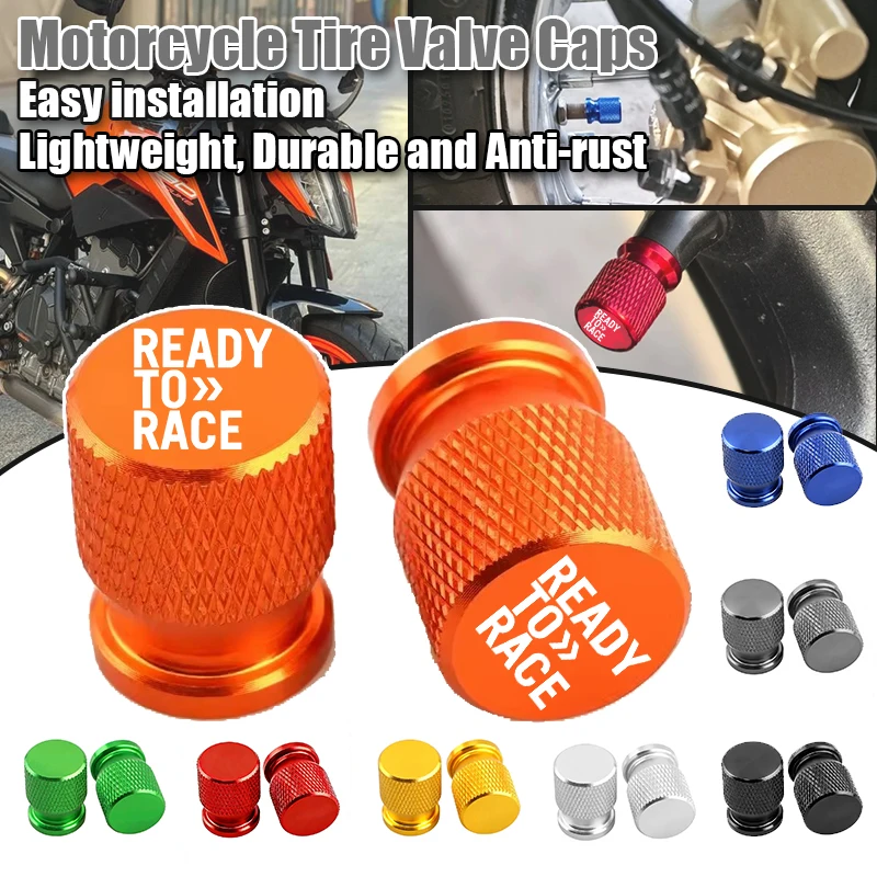 2PCS Motorcycle Tire Valve Caps Tyre Stem Covers Airdust Waterproof For Ready to Race Adv Duke 390 690 790 890 1190 Rc 1290