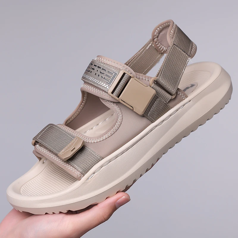 Herren Mode Römische Sandalen Sommer Atmungsaktive Weiche Sohle Rutschfeste Outdoor-Fahr- und Strandschuhe-WC20258