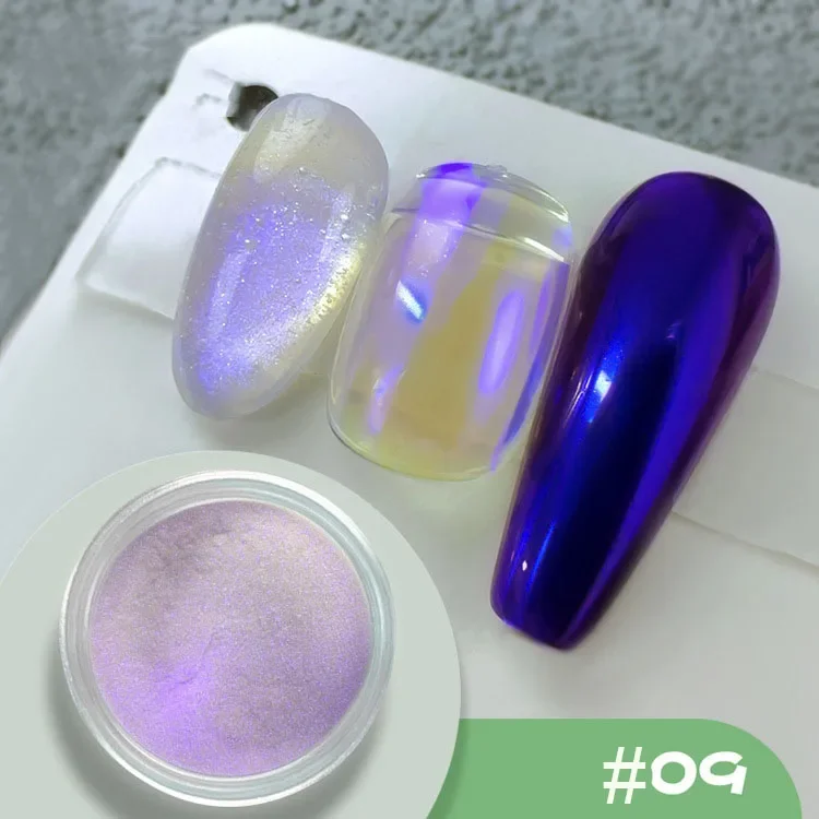 1Jar Perle Effekt Nagel Pulver Spiegel Aurora Chrom Meerjungfrau Nägel Kunst Pulver Regenbogen AB Magie Spiegel Perle Shell Pulver liefert