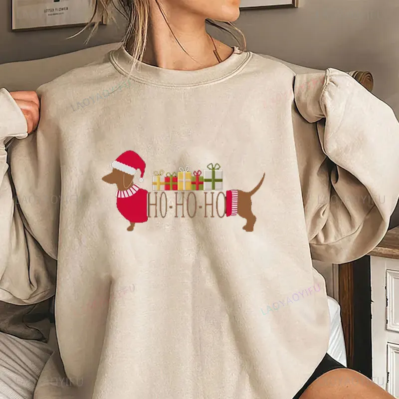 

Dachshund Christmas Sweatshirt Fashion Long Sleeve Doxie Christmas Fun Crewneck Pullovers Women Men Hoody Dachshund Lover Gifts