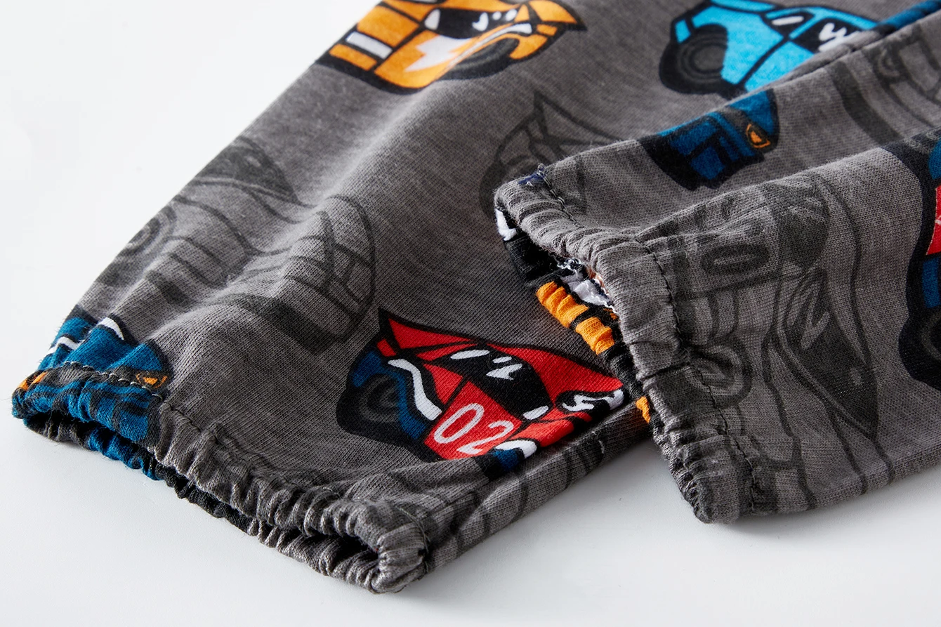 Kinder-Pyjama-Set, 100 % Baumwolle, weich, Auto-Volldruck, Loungewear, Nachtwäsche, langärmeliger Pyjama für Kleinkinder, Jungen und Mädchen im Alter von 1–8 Jahren – Detail 12