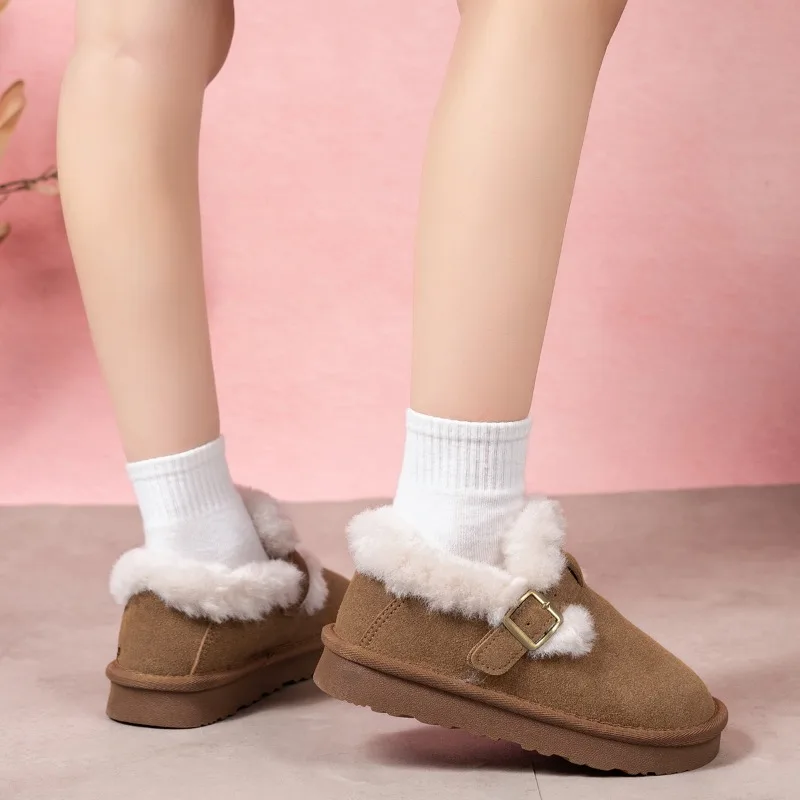 Winter Children pu Leather Snow Boots Baby Warm Round Short Boot Boys Girls Winter Cotton Shoes With Thick Plush