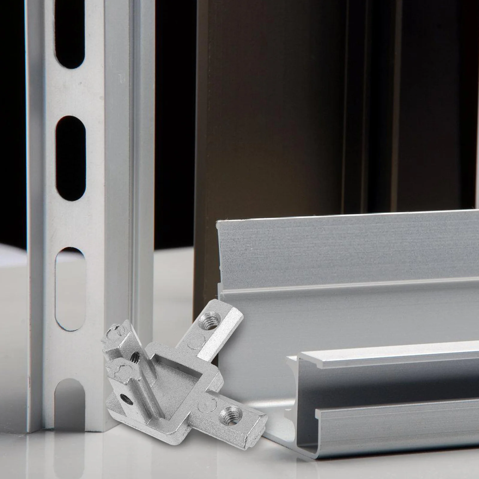 6pcs 3-Way End Corner Bracket Connector For T Slot Extrusion Durable Diecast Aluminum Alloy Right Angle Fixing Brackets For