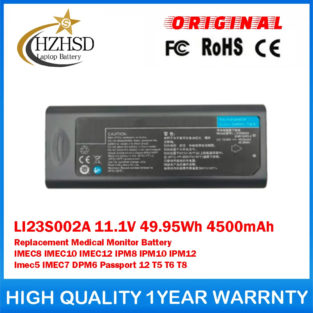 

LI23S002A 11.1V 49.95Wh Medical Monitor Battery For Mindray IMEC8 IMEC10 IMEC12 IPM8 IPM10 IPM12 Imec5 IMEC7 DPM6 Passport 12 T5