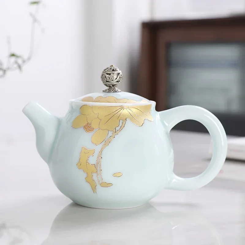 Handmade Ceramic Tea Set Household Tea Pot 220ml Chinese Porcelain Xishi Teapots Hole Filter travel Portable Kettle tea set