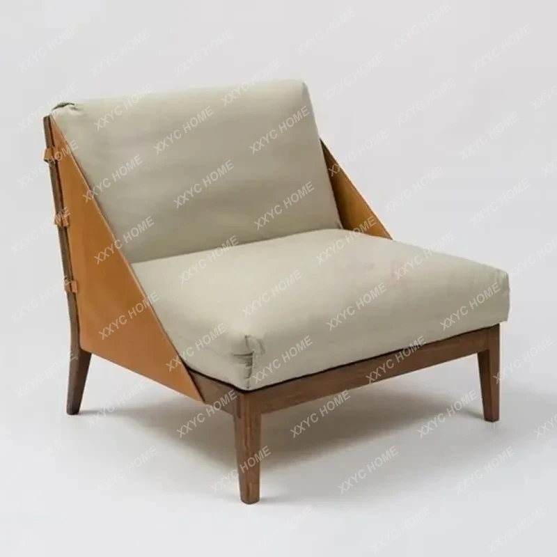 A Sales Department Reception Negotiation Chair Italian Living Room Sofa New Chinese Solid Wood Leisure ChairEsmt163