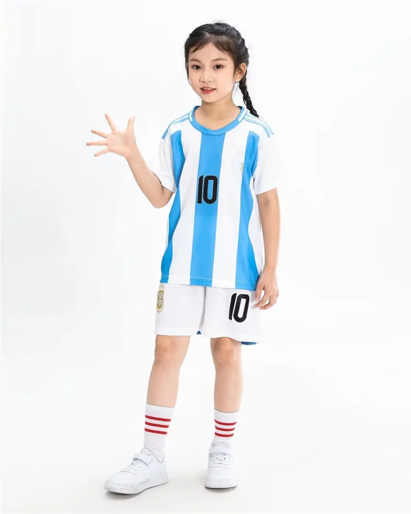 adult children\'s clothing set Football sport Uniforms boy girl Argentinian Fans Jersey Training wear games kits Leisure shirt