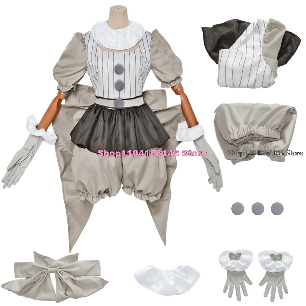 Disfraz de Cosplay de Pennywise de payaso de película, Genderswap, vestido de Lolita de terror para Halloween, conjunto completo de peluca para fiesta de Carnaval de fantasía para mujer