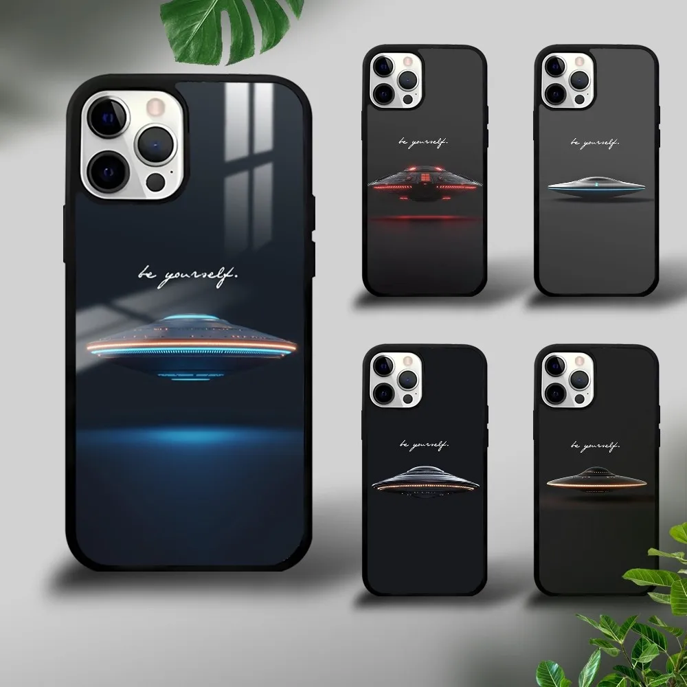 

UFO Flying Objects Phone Case For iPhone 16 15 14 13 12 11 Pro Xs Max Mini Plus Celulares Hard Funda