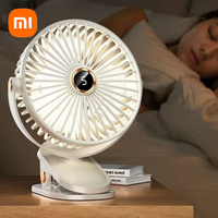 NEW Xiaomi Clip-on Fan Silent Rechargeable Home Desk Portable Air Mover Wireless Fan Light with LED Screen for Outdoor Camping