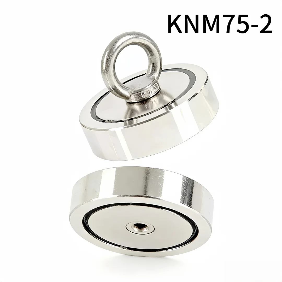D75-2 Double Holes Round Strong Magnet Pot Fishing Magnet D75-2 Salvage Fishing Hook Magnets Permanent Powerful Magnetic Magnet
