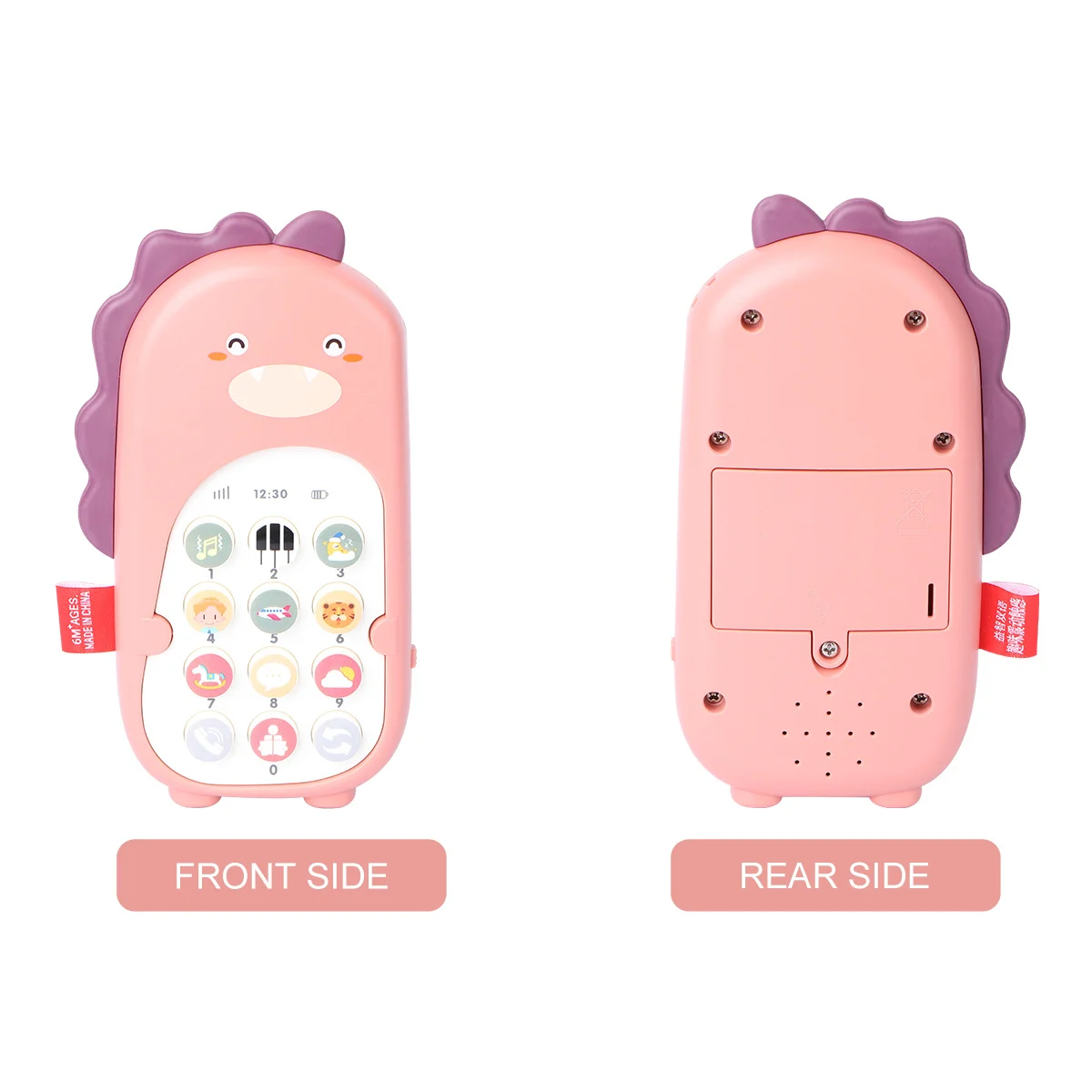 1 pièces Simulation téléphone portable éducatif bilingue Vibration bébé téléphone rose dinosaure petite enfance apprentissage cadeau pour les enfants