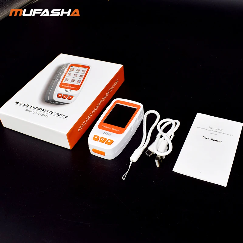 MUFASHA Geiger Counter Nuclear Radiation Detector Color Display Screen Personal Dosimeter Detectors Beta Gamma X-Ray Tester