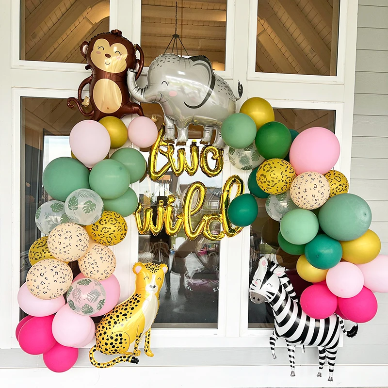 3d elefante girafa tigre leão cabeça folha animal balão selva safari aniversário festa decorações crianças presente brinquedo hélio globos de ar