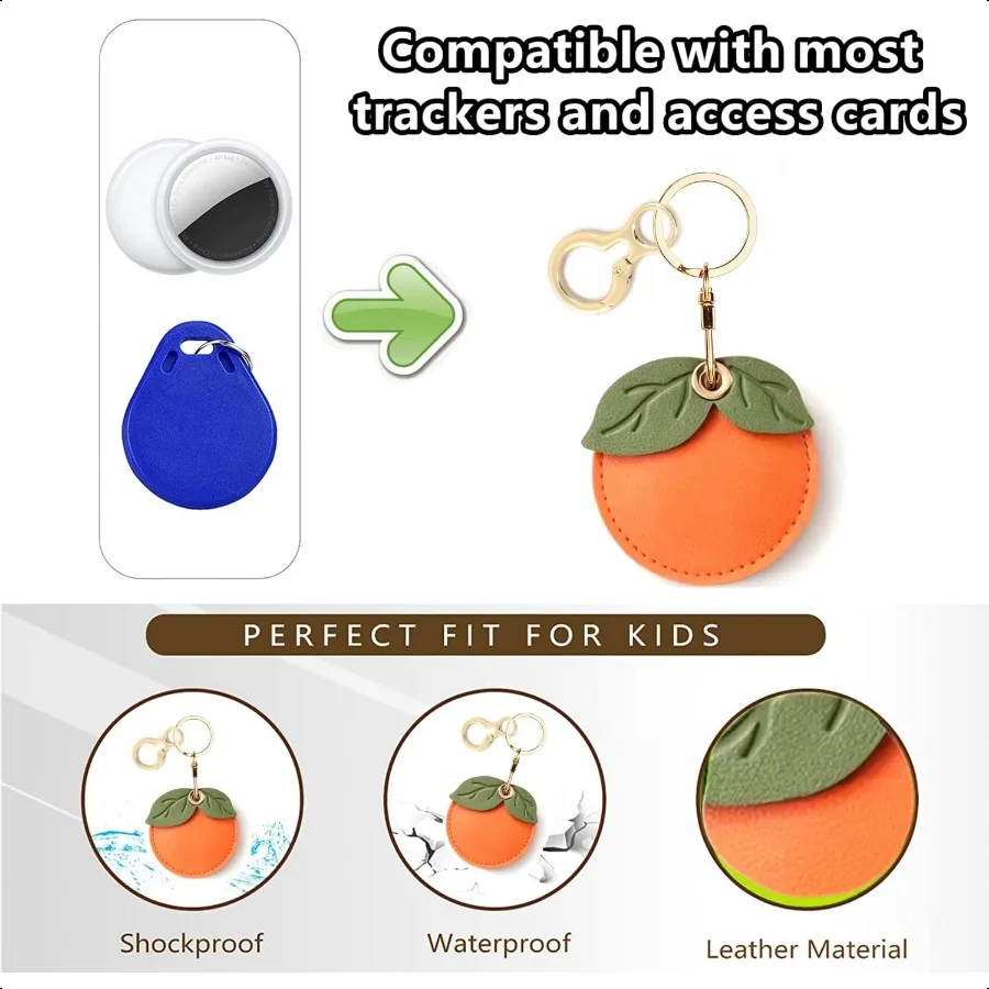 Leren sleutelhangerhouder Case Compatibel met AirTagCute Air Tag Cover met sleutelhangerring GPS Tracker Case voor sleutels