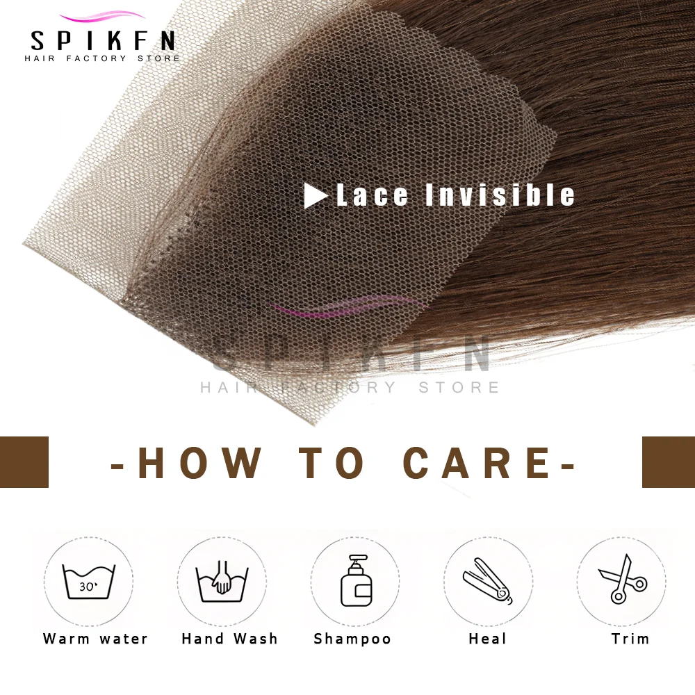 SPIKFN 25cm 내추럴 스트레이트 헤어 사이드 뱅 여성용 헤어피스 레이스 인모 뱅 6가지 색상 (블랙, 브라운, 블론드)