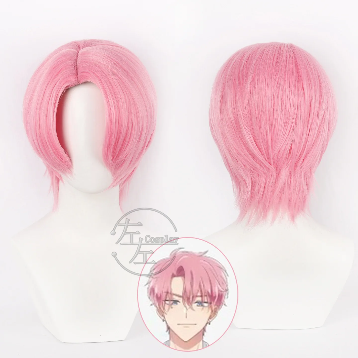 

Аниме-парик для косплея Тамона Фукухары (B-Side), термостойкий, короткий, для выступлений, Хэллоуина, вечеринок + шапочка для парика