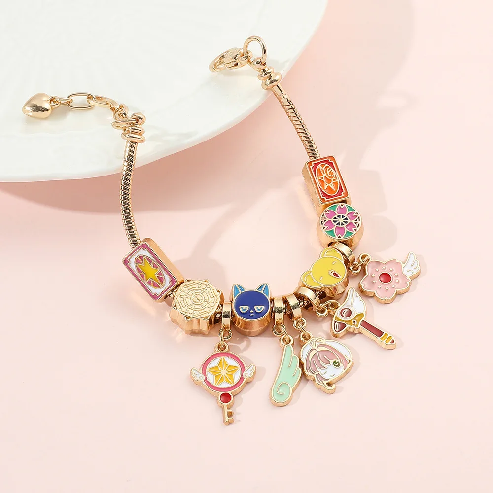 Anime Card Captor Sakura Bracelet KINOMOTO SAKURA CERBERUS Adjustable Fashion Pendant Bangles Cosplay Doujin Birthday Gifts