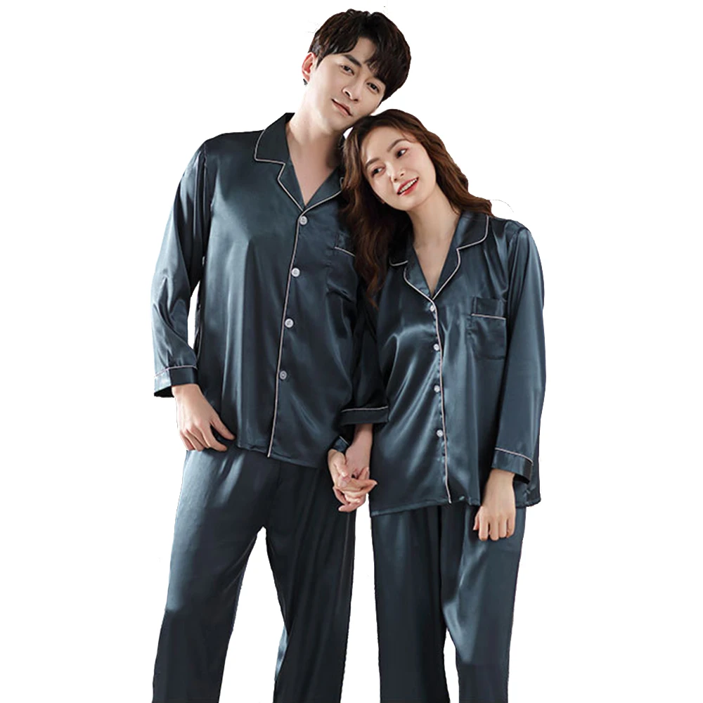 Womens Pajama Sets 2 piece Button Down Satin Silk Pjs Long Sleeve Top and Pants Two-piece Sleepwear Silky Pj Sets Nightwear Sets