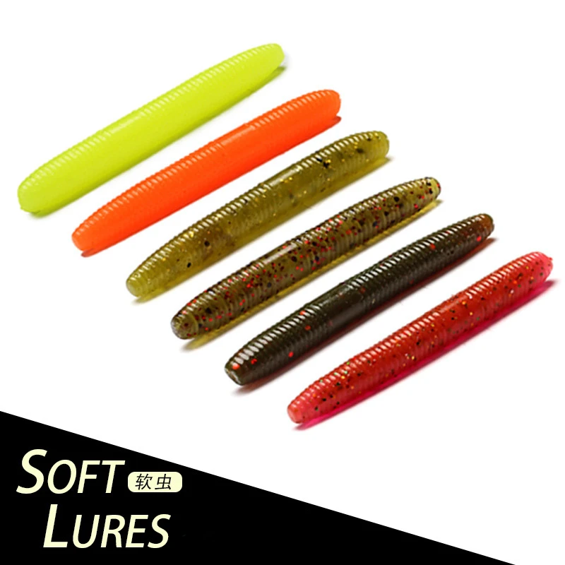 Soft Lure 20Pcs 50mm 1.6g Fishing Bass Floating Senko Worm Plastic Softbait For Wacky Rig Carolina Rigged Texas Rigged