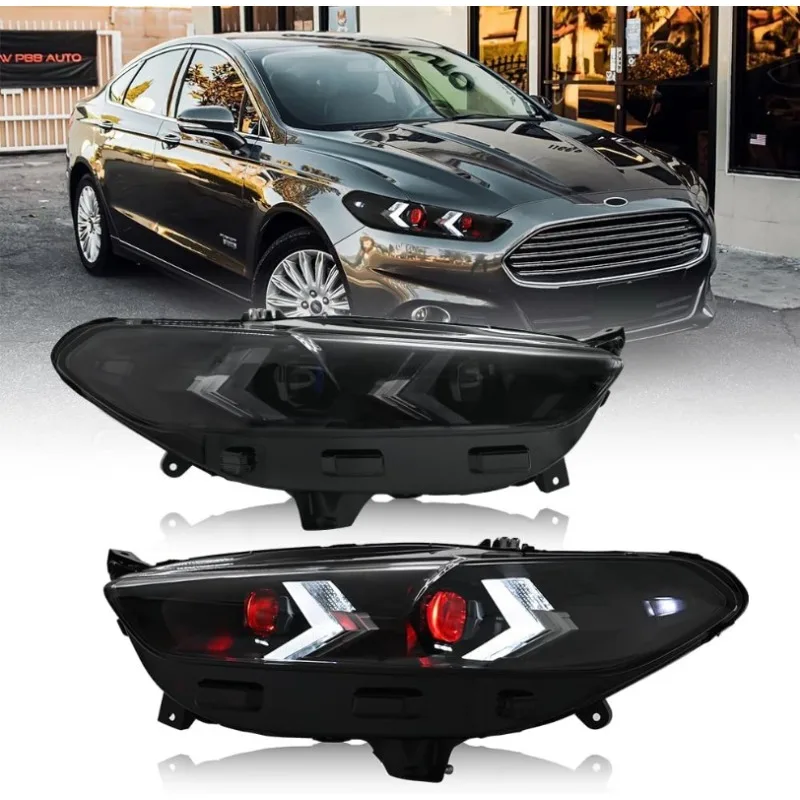

1Set Mods Headlight for Ford Fusion 2013-2016 All Models(Devil Eye Style Headlights Assembly) Turn Signal Front Head Lamps