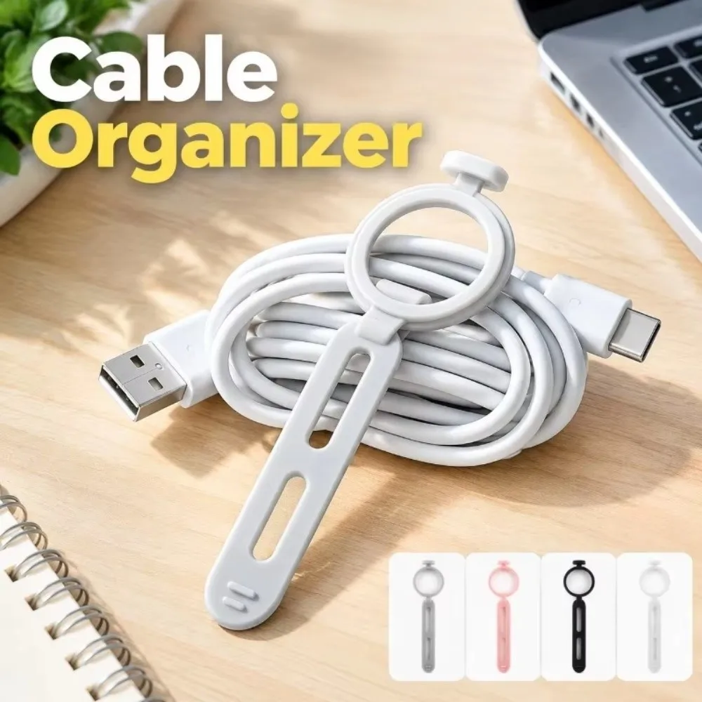 Multifunctional Silicone Cord Winder Adjustable Buckle Lightweight Charger Binding Straps Flexible Reusable Data Cable Organizer