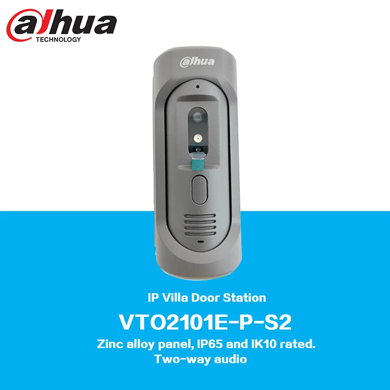 Dahua VTO2101E-P-S2 IP Villa Door Station, Zinc alloy panel, IP65 and IK10 rated. Support Two-way Audio