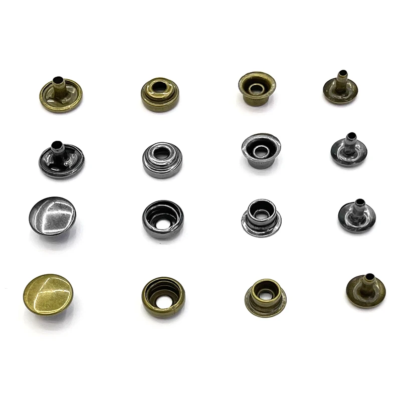 10 mm Silver/Bronze/Black Nickel Snap Fastener Buttons Small Metal Snaps Wallet Fastening Rivet Clasp Jacket Bag Buckle