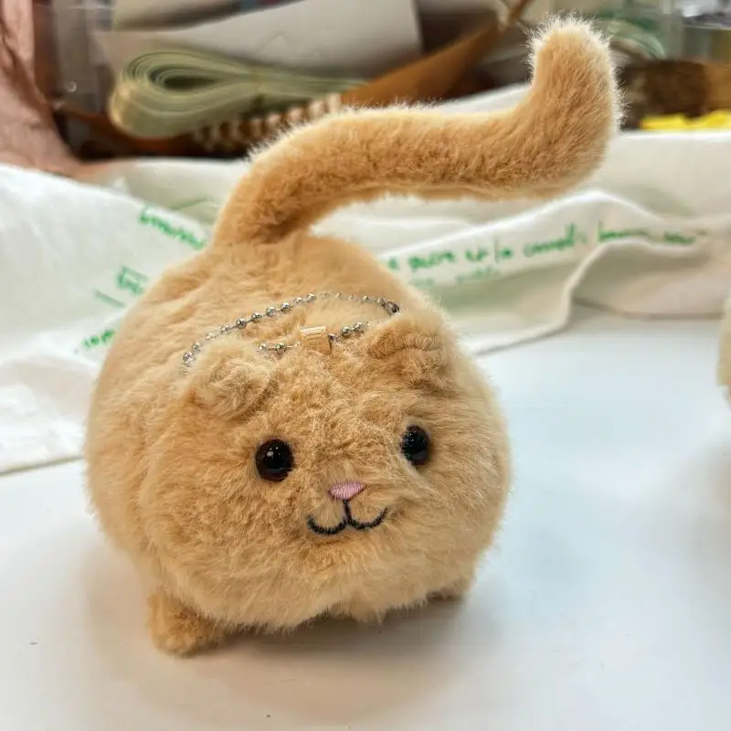 1Pc New Small Cat Plush Doll Keychains Cute Toys Backpack Pendant Decoration For Woman Girl Birthday Gift Jewelry Accessories