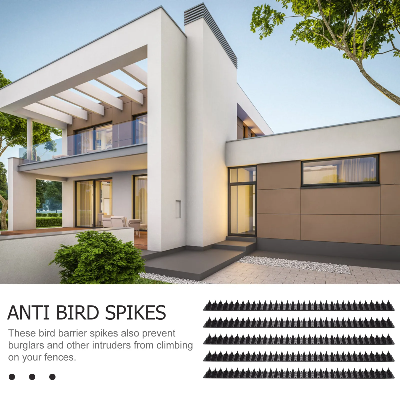 

10 Pcs Anti Bird Spikes Plastic Stainless Steel Repellent Effective Solution Proof Fence Roof Chimney