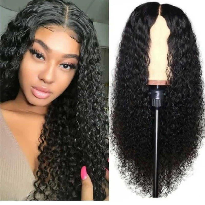 Fashionable short long hair African natural fluffy curly wig headpiece