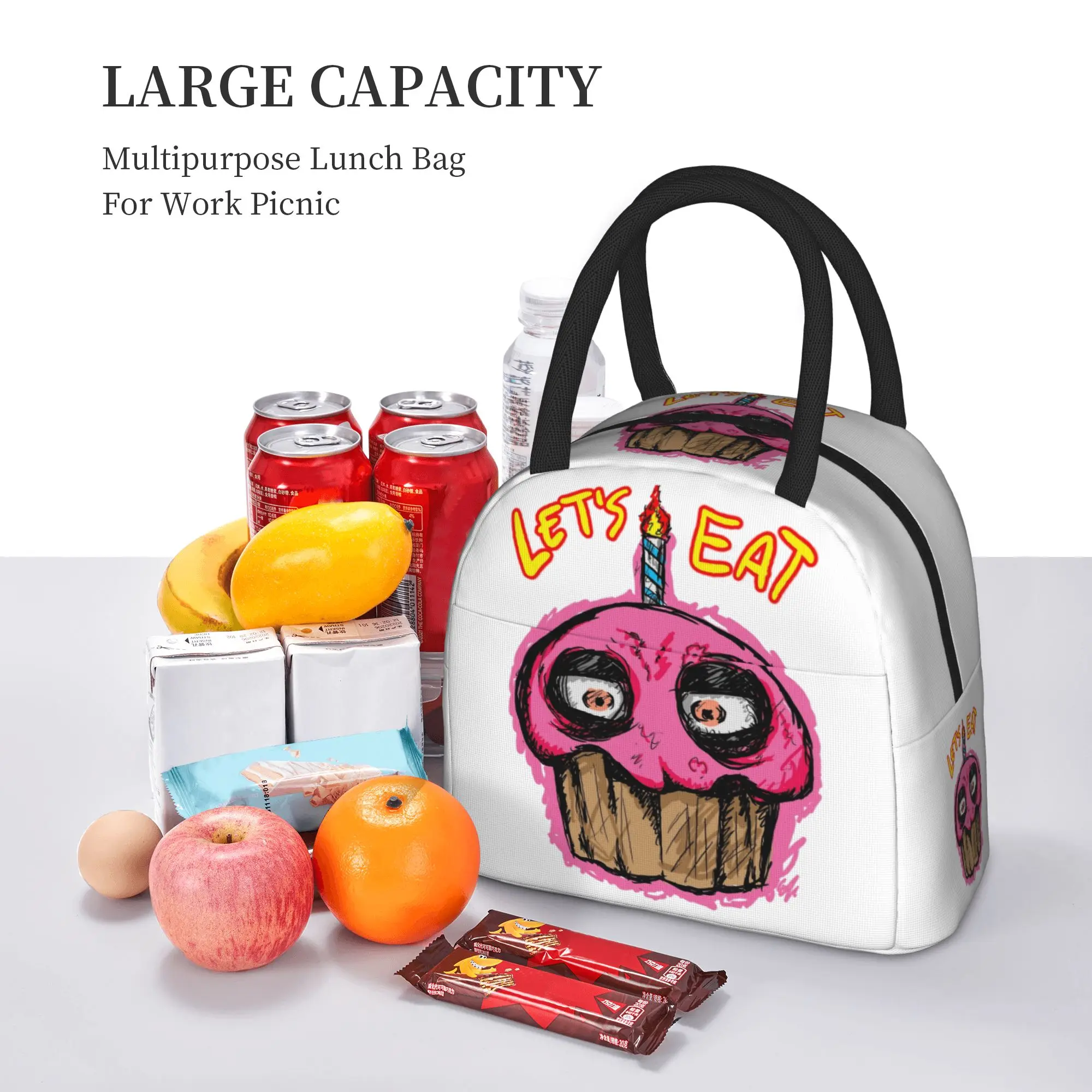 FNAF At Freddys Isolierte Lunchtasche, Kühltasche, Lunchbehälter, Cartoon-Lunchbox, auslaufsicher, für Mädchen, Jungen, College, Outdoor – Detail 3