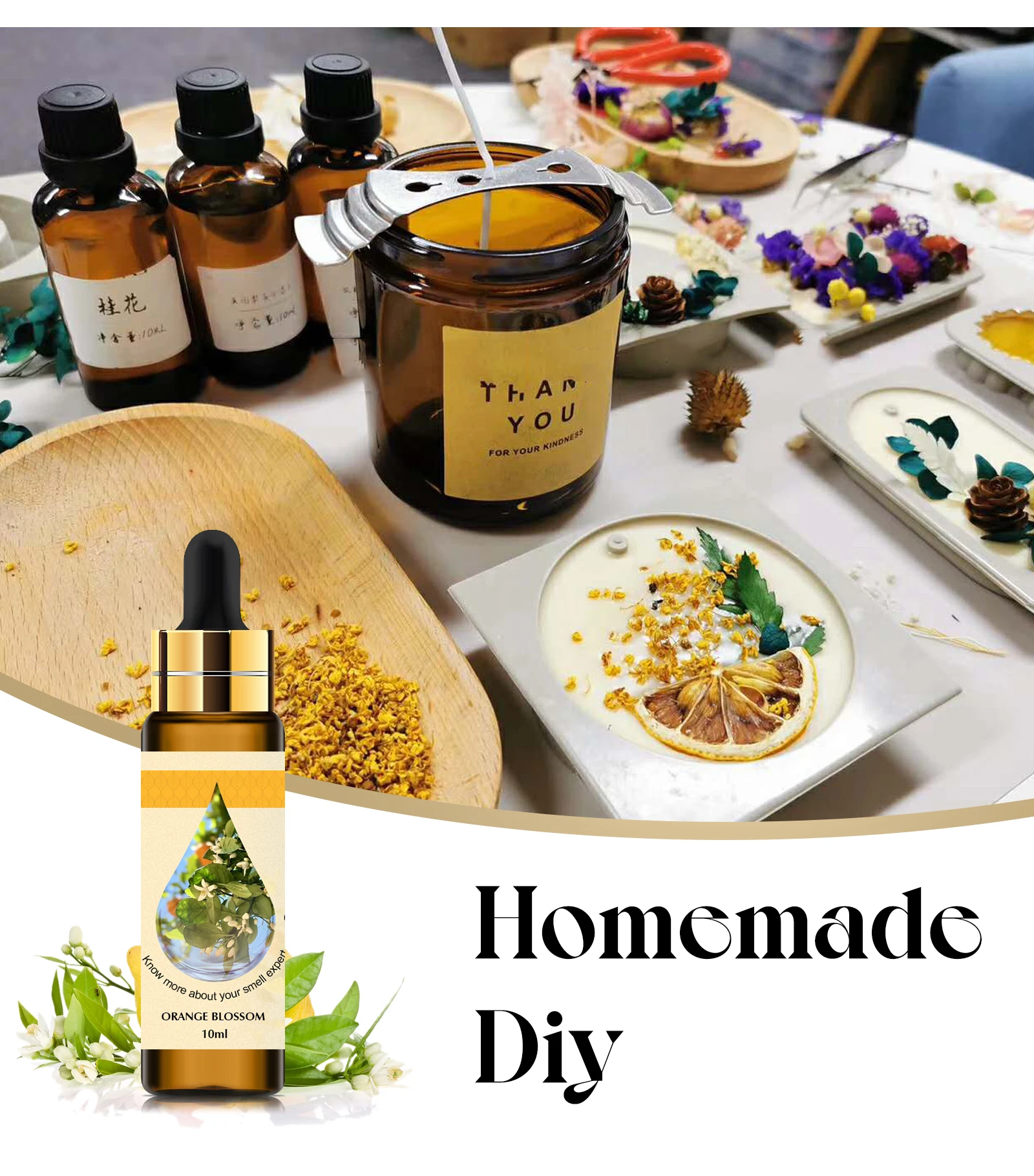 Óleo Essencial de Fragrância Aromática para Vela, Fruta, Flor, Fruta, Oasis, Marcas, Morango, Café, Ambientador com Conta-gotas, 10ml