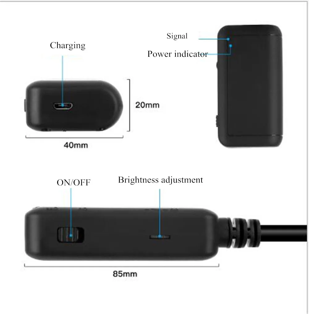 5.5 مللي متر 2MP1080P اللاسلكية واي فاي المنظار التفتيش منظار الأذن كاميرا CMOS Borescope لنظام أندرويد و ISO هاتف ذكي مجهر رقمي #2