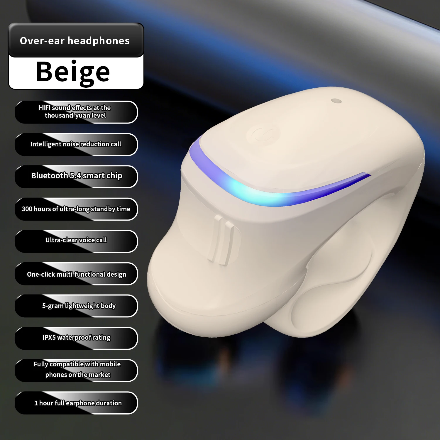 Bone Conduction 5.3 Wireless Bluetooth Headset Talking Clip-on Headset Long Time Wear Without Pain Ultra Long Battery Life