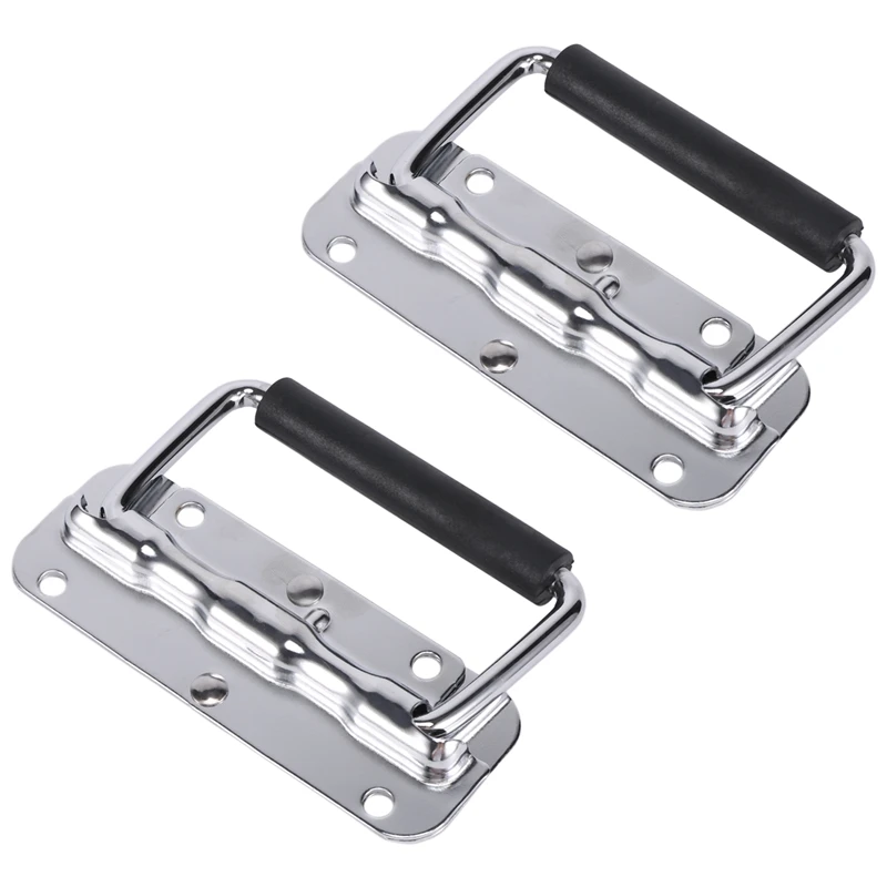 ABSF 2Pcs 304 Stainless Steel Spring Handle Prop Box Tool Aluminum Box Handle Activity Handle Folding Industrial Handle