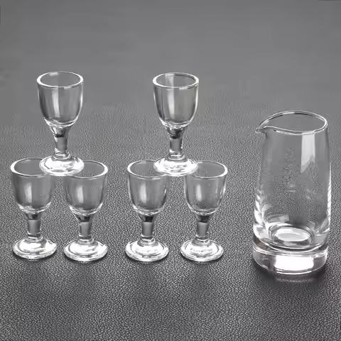 7pcs Wine Glasses Set 100ml Wine Dispenser + 6pcs Shot Glass 10ml/12ml/15ml Transparent Cups Set with Gift Box Drinkware Cups