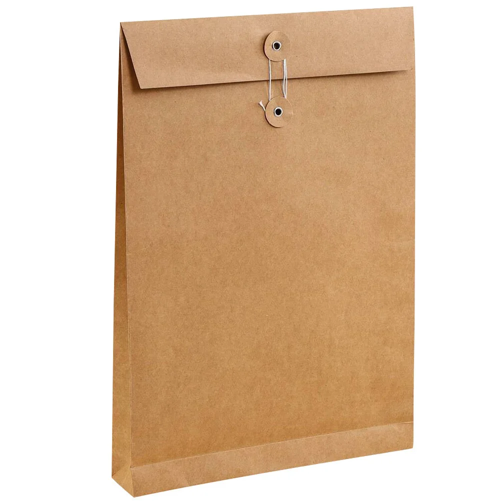 

6pcs A4 Light Brown Large Capacity File Bag Lightweight Paper Organizer For Office School Business Travel Document