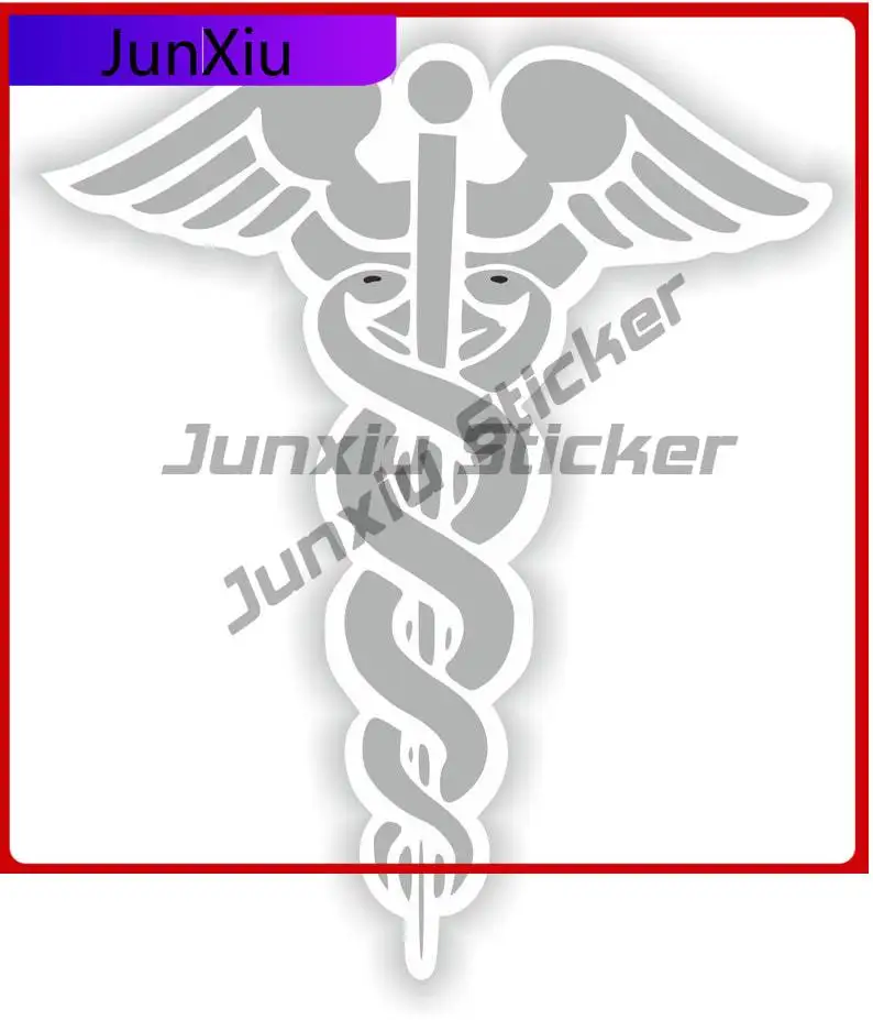 

Caduceus Grey Medical Pharmacy Doctor Cool Bumper Truck Durable Vinyl Vehicle Decor Vinyl Decal For Car Truck SUV Window Bumper