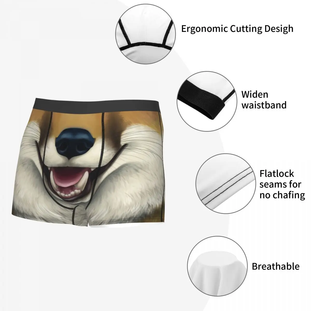 Fox Pattern Boxer Shorts For Men 3D Printed 3D Animal Print Underwear Panties Briefs Soft Underpants