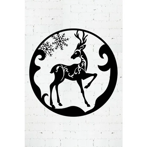 Payidarts New Year Reindeer Decorative Laser Cut Metal Wall Table 50 X50CM