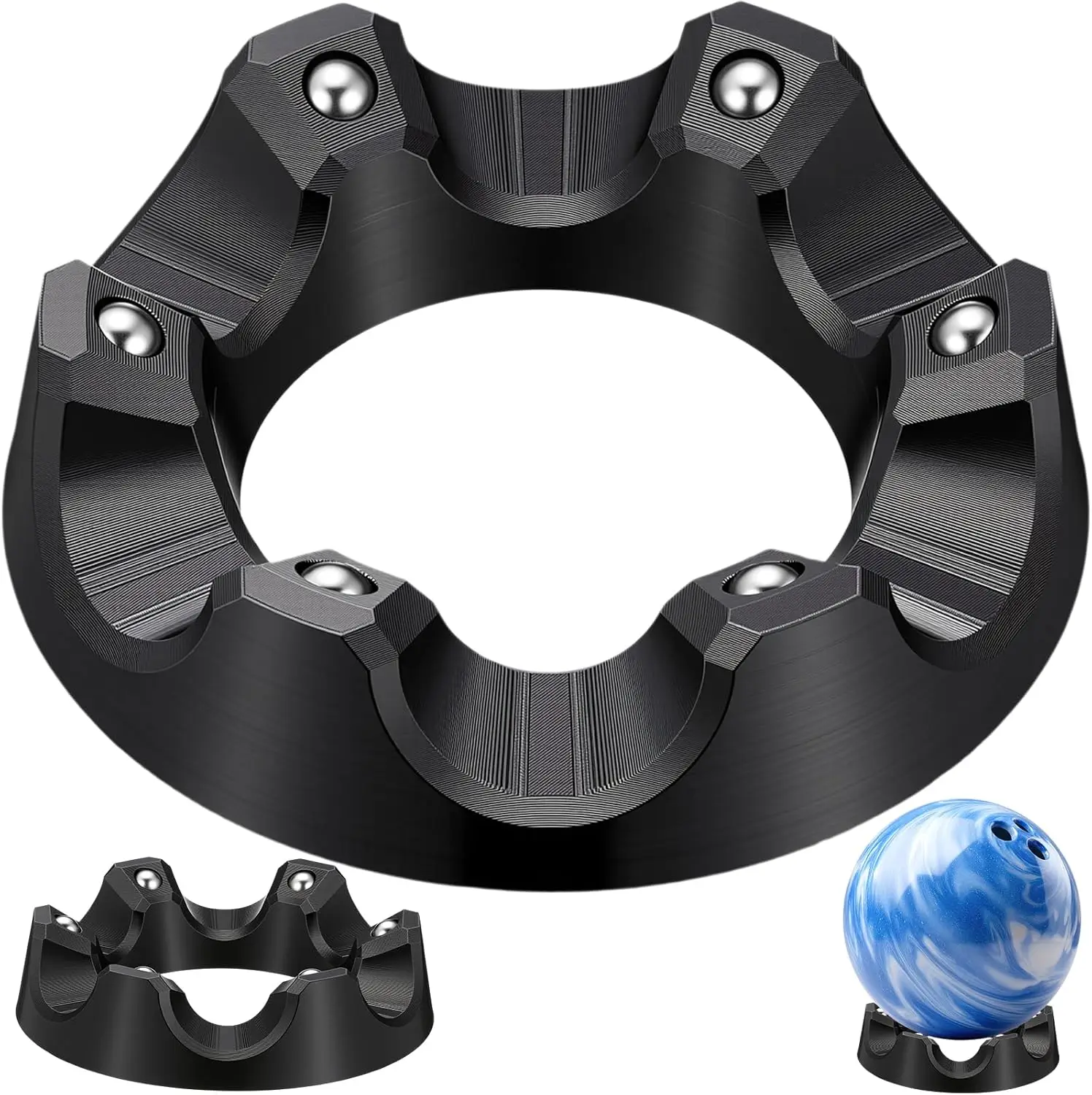 Bowling Ball Spinner Stand, 14.5cm 360° Rotating Balls Cup Holder, Ring Cleaning Display Rack for Cleaning Polishing Maintenance