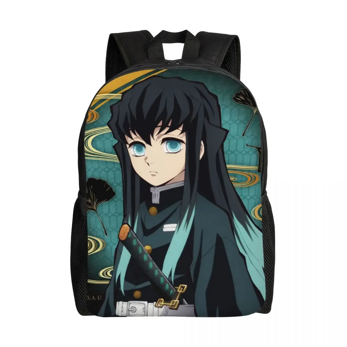Mochilas Personalizadas de Muichiro Tokito Kimetsu No Yaiba para Hombre y Mujer, Impermeables, para la Universidad, la Escuela, con Estampado de Anime Demon Slayer, Bolsa para Libros