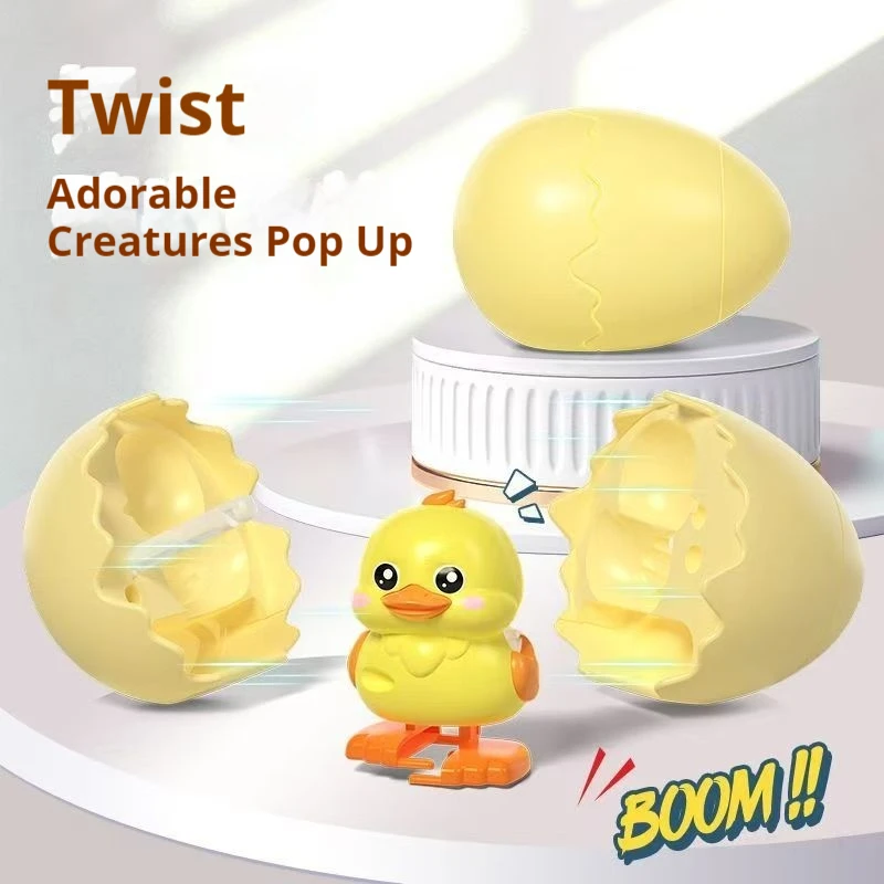 Fascinating Egg-Bouncing Cute Beast Toy Model Walking Spring-Loaded Animal Figurine Creative Fun ShellHatching Transformation