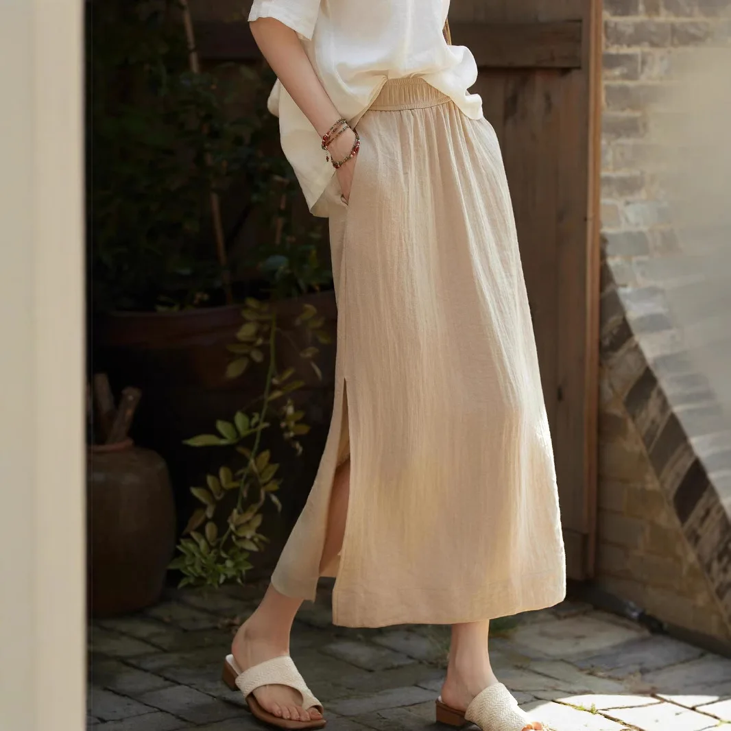 

2026 New Simple Side Split Skirt for Women