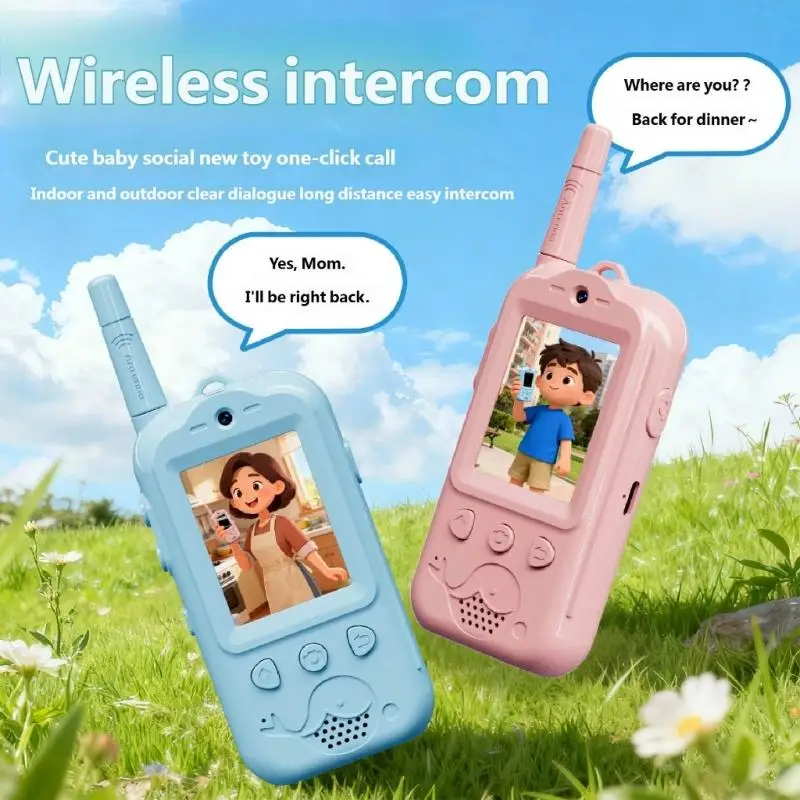 워키 토키 어린이 인터콤 장난감 놀이 활동 중에 어린이가 쉽게 사용할 수 있는 간단한 버튼 레이아웃 A2UB