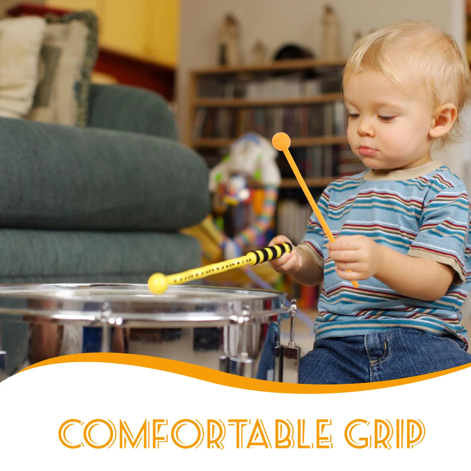 

2Pcs Tongue Drum Sticks Carillon Mallets ABS Percussion Mallet Drumsticks for Xylophone Glockenspiel Performance Music